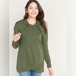French Terry Pullover Tunic Hoodie XS